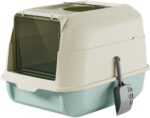Fully enclosed litter box with a lid