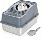 Top-entry litter box with lid