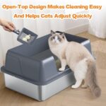 Semi-enclosed side-entry metal litter box - Image 3