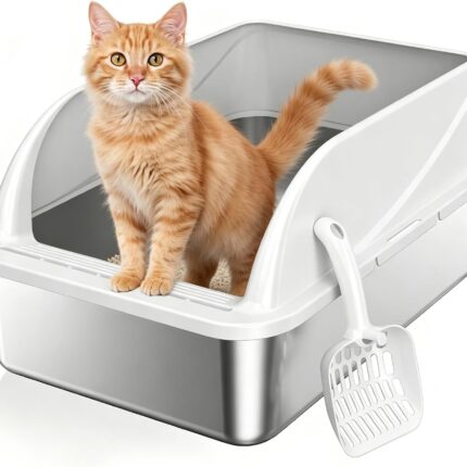 Stainless Steel High-Sided Litter Box
