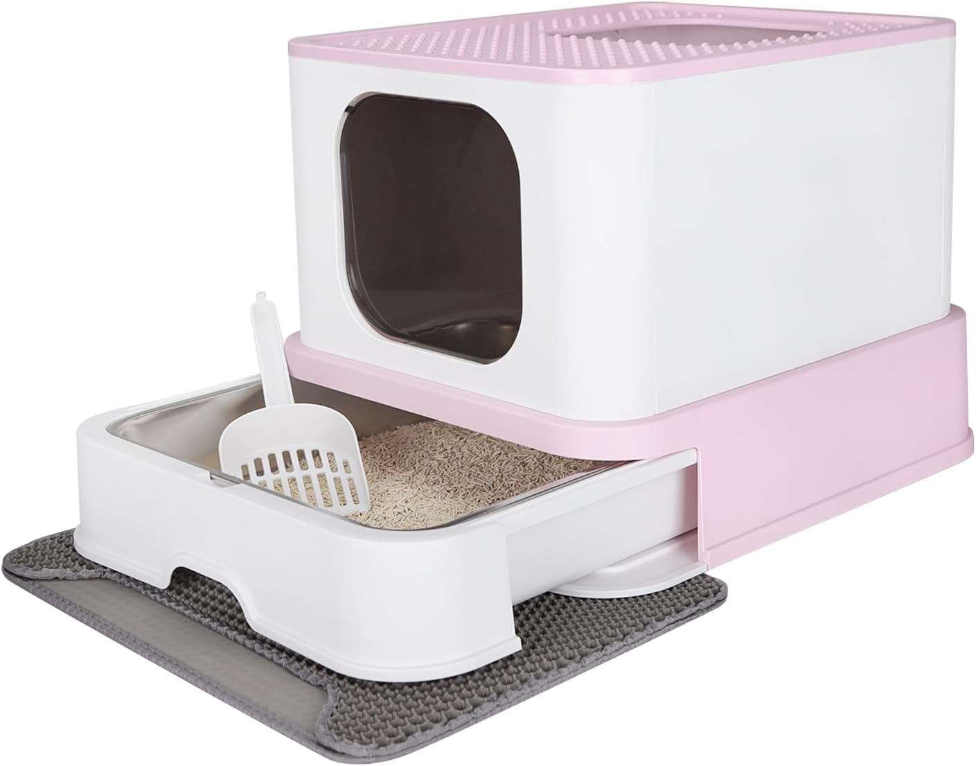 61nVECl4VEL._AC_SL1500_.jpg Stainless steel litter box with lid - Image 1
