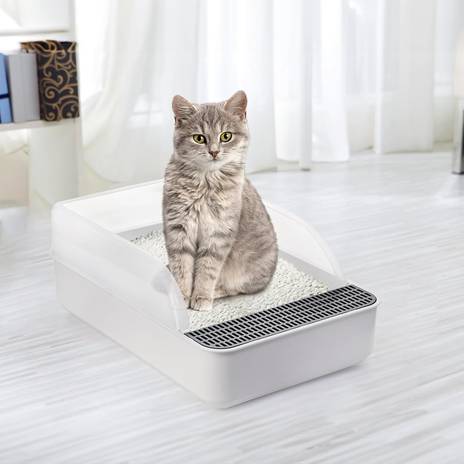 713Fc5lgViL._AC_SL1500_.jpg Open-top high-sided litter box - Image 1