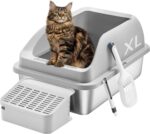 Open-top stainless steel litter box