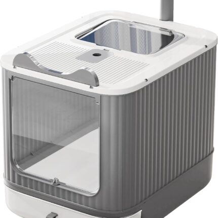 Upgraded fully enclosed lidded litter box
