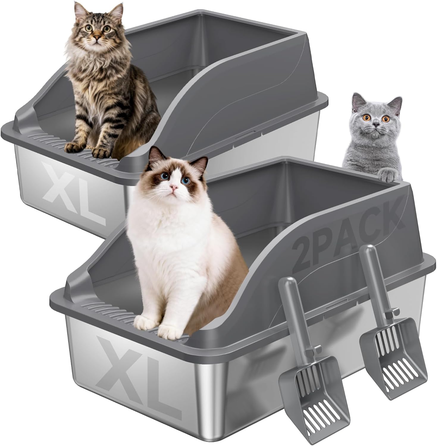71CuQYZJ06L._AC_SL1500_.jpg Stainless steel litter box - Image 1