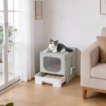 Litter box with a lid