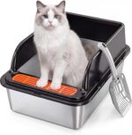 Odor-resistant high-sided metal litter box