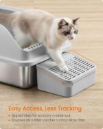 Open-top stainless steel litter box - Image 3